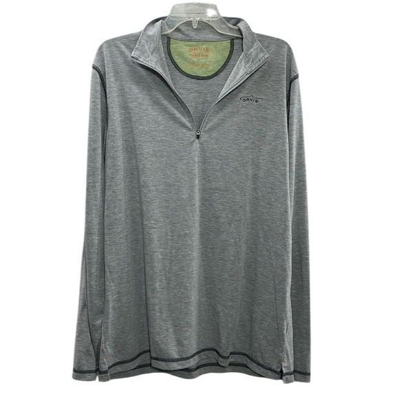 Orvis Shirt Mens L Gray Trout Bum Base Layer Outdoor Fishing Performance - Picture 1 of 7